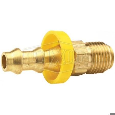 Dixon Hose Barb, 3/8-24 x 1/4 in Nominal, MUNF x Hose Barb, Brass, Domestic 2900406C